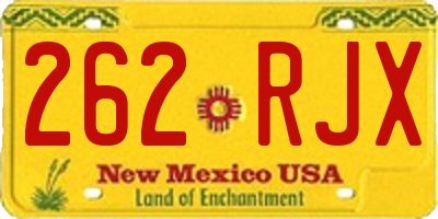 NM license plate 262RJX