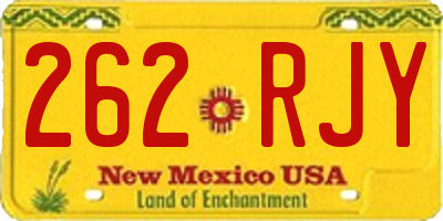 NM license plate 262RJY