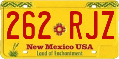 NM license plate 262RJZ
