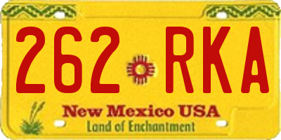 NM license plate 262RKA