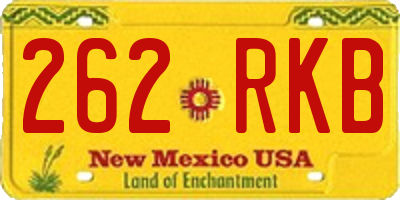NM license plate 262RKB
