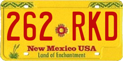 NM license plate 262RKD
