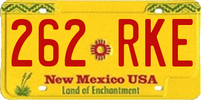 NM license plate 262RKE