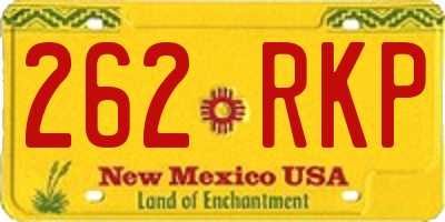 NM license plate 262RKP