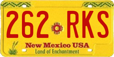 NM license plate 262RKS