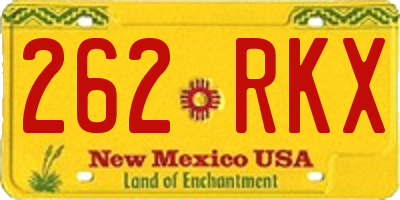 NM license plate 262RKX