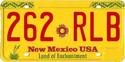 NM license plate 262RLB