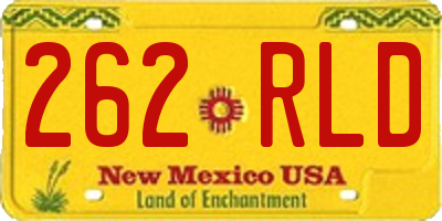 NM license plate 262RLD