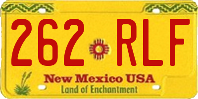 NM license plate 262RLF