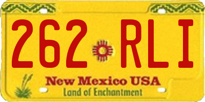 NM license plate 262RLI