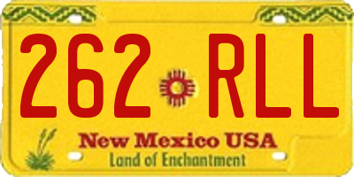 NM license plate 262RLL