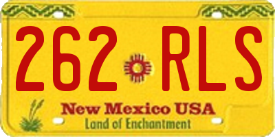 NM license plate 262RLS