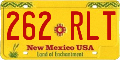 NM license plate 262RLT