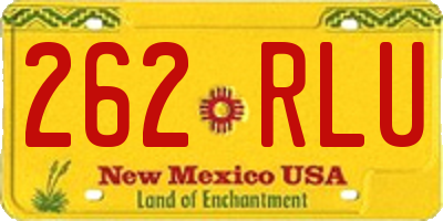 NM license plate 262RLU