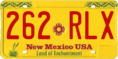 NM license plate 262RLX