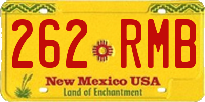 NM license plate 262RMB