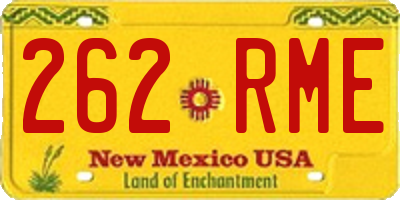 NM license plate 262RME
