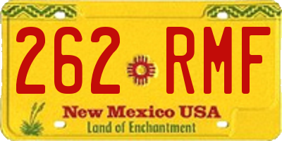 NM license plate 262RMF