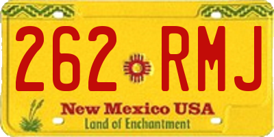 NM license plate 262RMJ