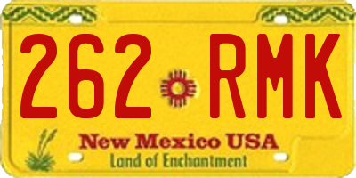 NM license plate 262RMK