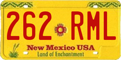 NM license plate 262RML