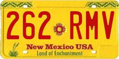 NM license plate 262RMV