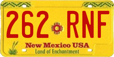 NM license plate 262RNF