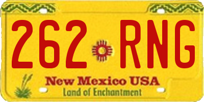 NM license plate 262RNG