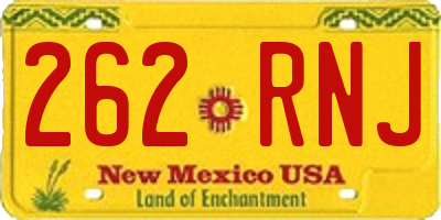 NM license plate 262RNJ