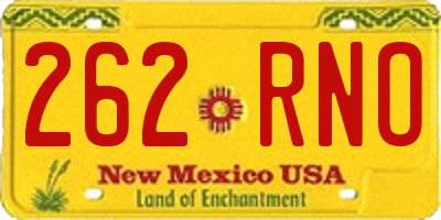 NM license plate 262RNO