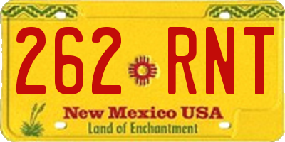NM license plate 262RNT