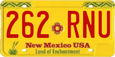 NM license plate 262RNU