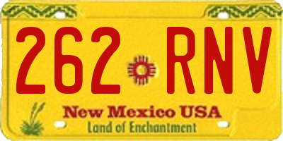 NM license plate 262RNV
