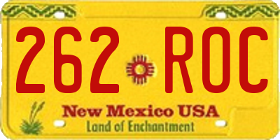 NM license plate 262ROC