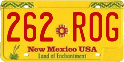 NM license plate 262ROG