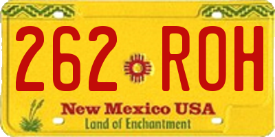 NM license plate 262ROH