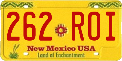 NM license plate 262ROI