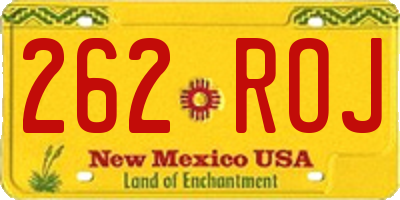NM license plate 262ROJ
