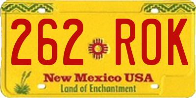 NM license plate 262ROK