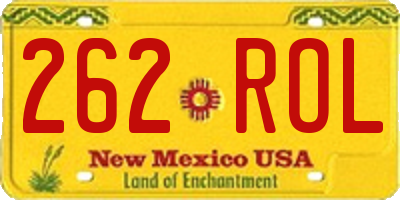 NM license plate 262ROL