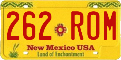 NM license plate 262ROM