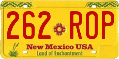 NM license plate 262ROP