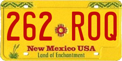 NM license plate 262ROQ