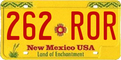 NM license plate 262ROR