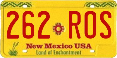 NM license plate 262ROS