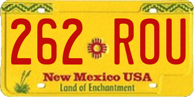 NM license plate 262ROU