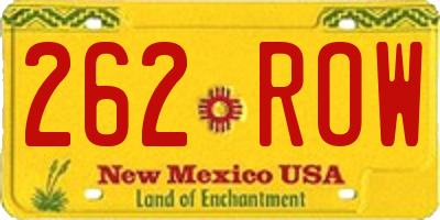 NM license plate 262ROW
