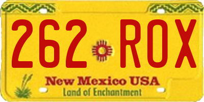 NM license plate 262ROX