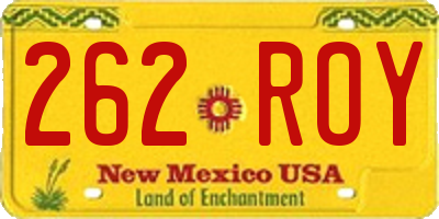 NM license plate 262ROY