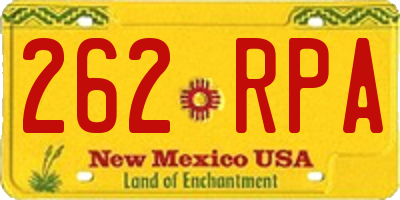 NM license plate 262RPA
